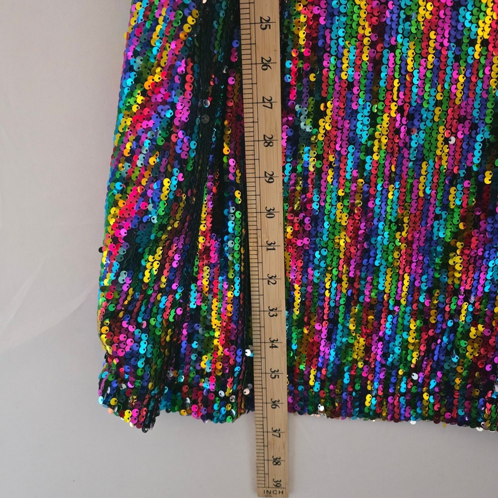 Allegra K Womens XXXL Rainbow Sequin Mini Dress Adjustable Strap‎  Glam Party - Picture 8 of 12